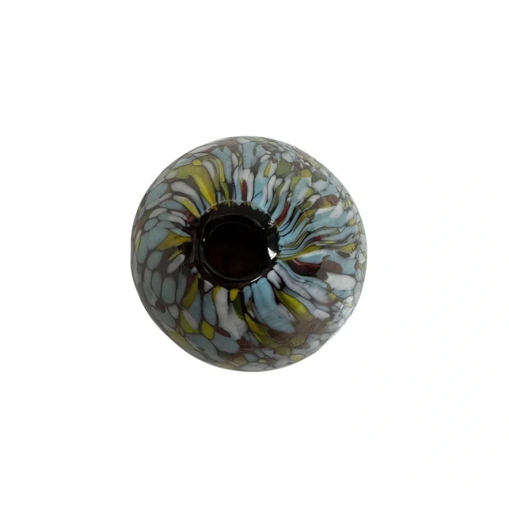 Pearlessence Hand Blown Bud Vase Reed Diffuser Multicolored 3” Glass confetti